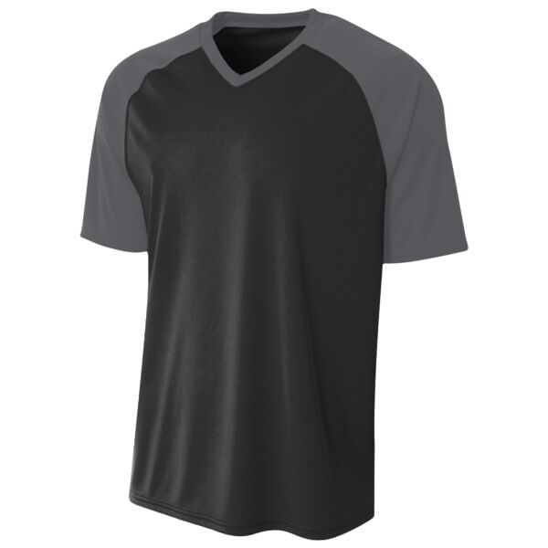 Adult Polyester V-Neck Strike Jersey with Contrast Sleeve Thumbnail